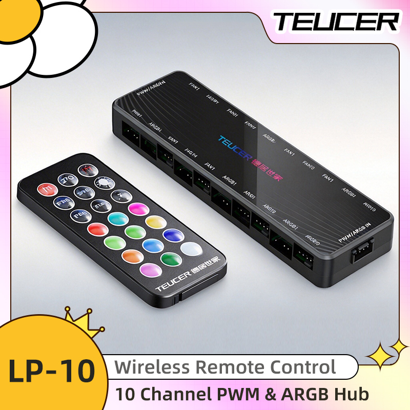 Esports Gaming Splitter - Hub Kipas ARGB PWM LP-10 dengan