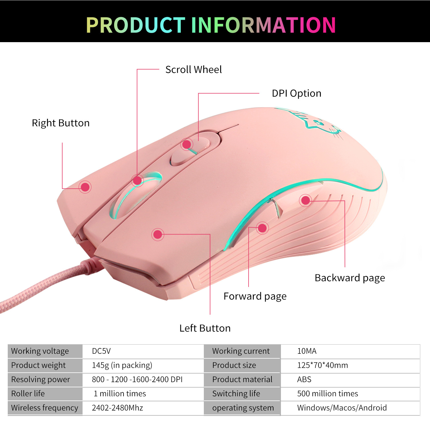 Mouse Gaming berkabel USB, Mou - Esports Gaming Maus ulasan dan harga