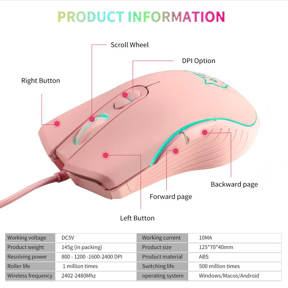 Mouse Gaming USB Berkabel Komp - Esports Gaming Maus ulasan dan harga